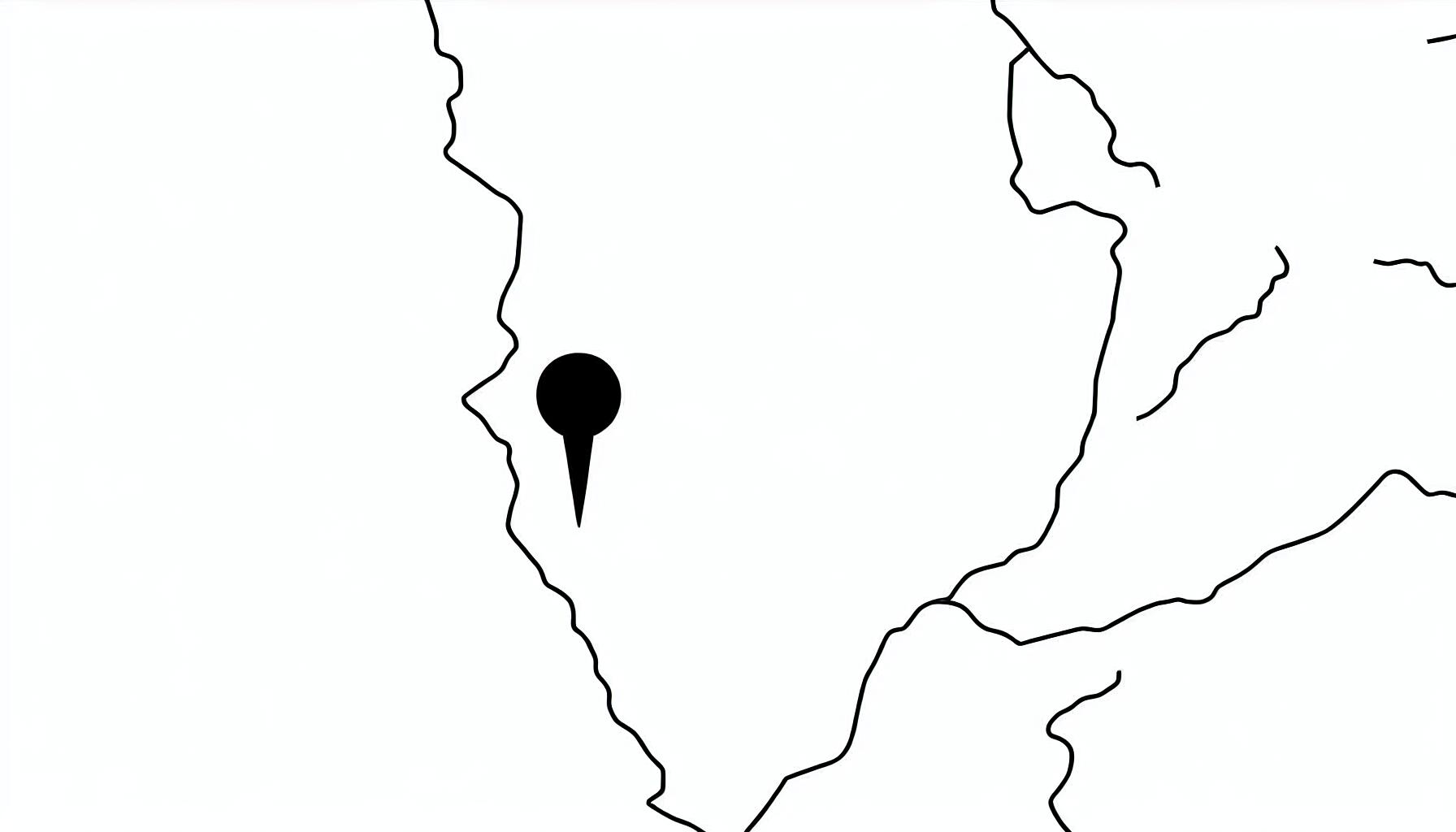 Simple Line Art of Map with a Pin